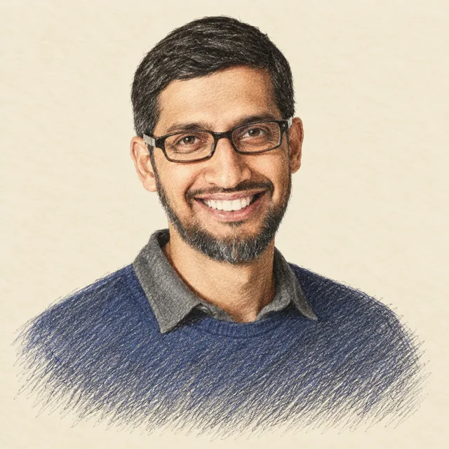 Sundar Pichai · AI 辅助插画